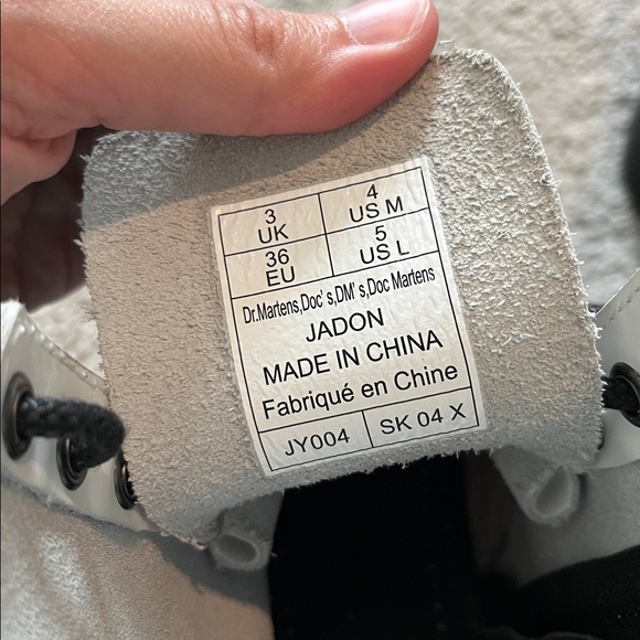 Dr. Marten Jadon White High Top Lace Up Combat Boots Leather - Picture 8 of 10